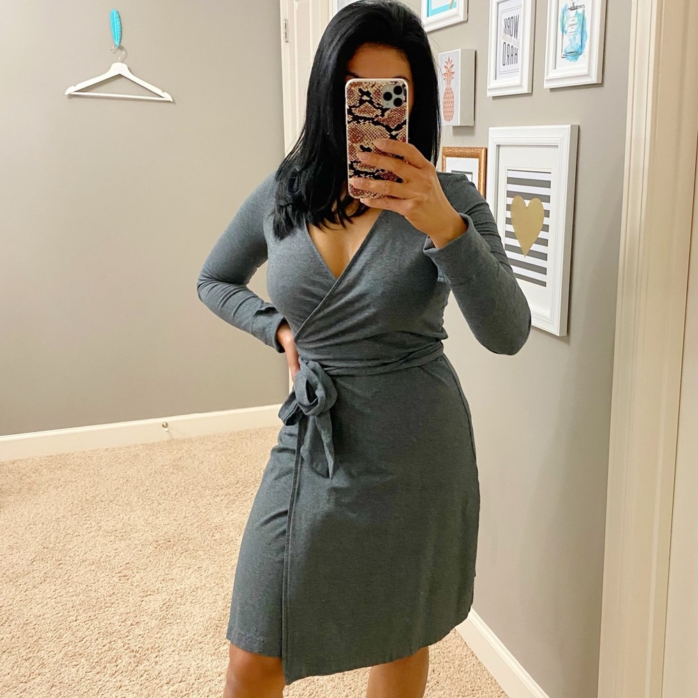 Lands’ End Long Sleeve Wrap Dress